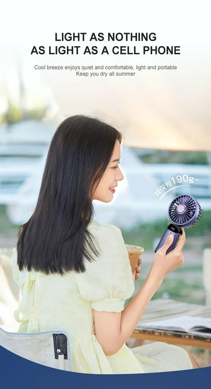 Portable 5-Speed Handheld & Neck Fan with Phone Stand & LED Display