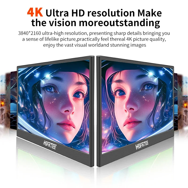 13.3" 4K Portable Monitor - Ultra-HD HDR Display for Laptop, PS5 & Xbox