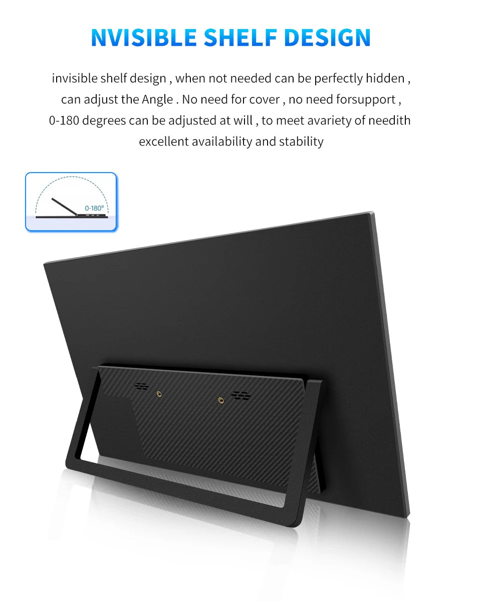 15.6" FHD Portable Monitor - IPS Gaming Laptop Display with USB-C & HDMI - 13