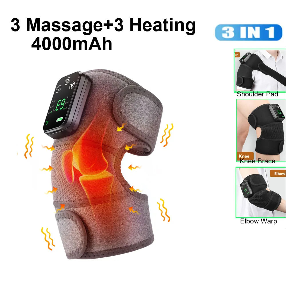 3-in-1 Heated Knee Shoulder Elbow Massager with Vibration