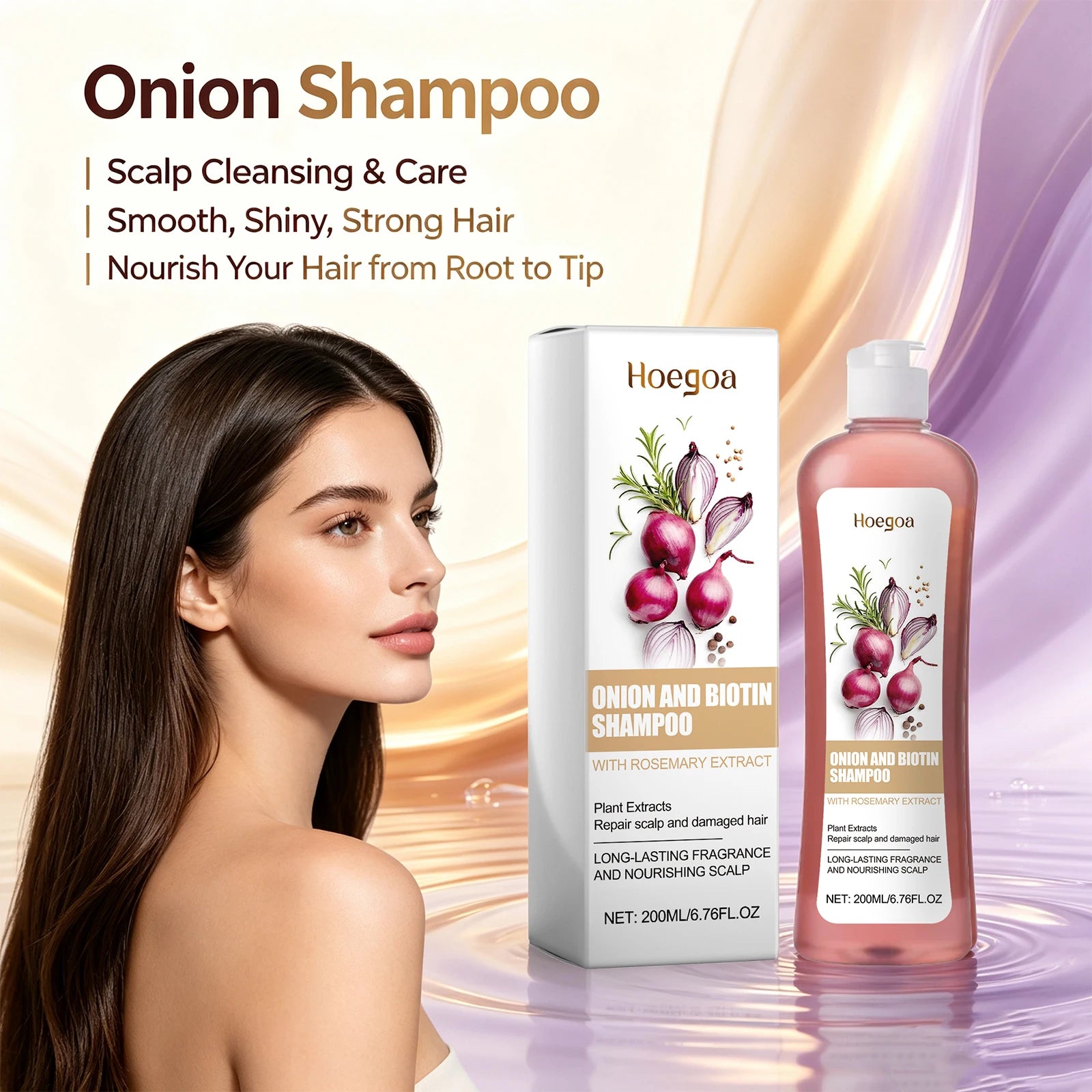 Onion & Biotin Hair Repair Shampoo - Nourishing Scalp & Anti-Dandruff Treatment - 1