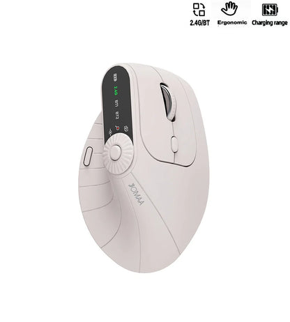 Ergonomic Wireless Vertical Mouse with Knob & Multi-Device Bluetooth