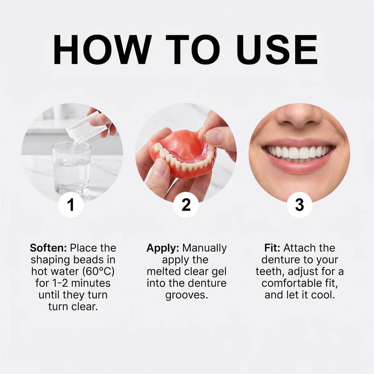 Comfort Fit Cosmetic Smile Veneers - Upper & Lower Realistic Dental Teeth Set