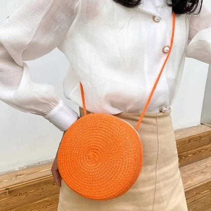 Luxury Round Straw Crossbody