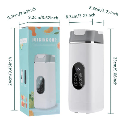 Portable Electric Juicer Cup with 12 Blades & Smart Digital Display