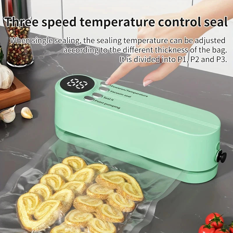 Wireless Portable Food Vacuum Sealer Machine USB Rechargeable Air Pump