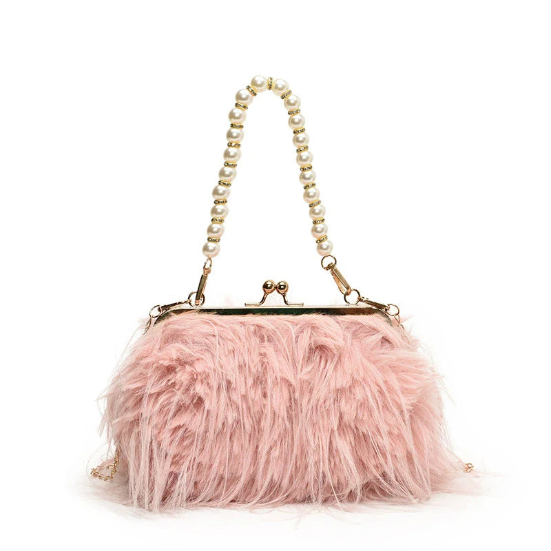 Luxury Plush Pearl Handbag
