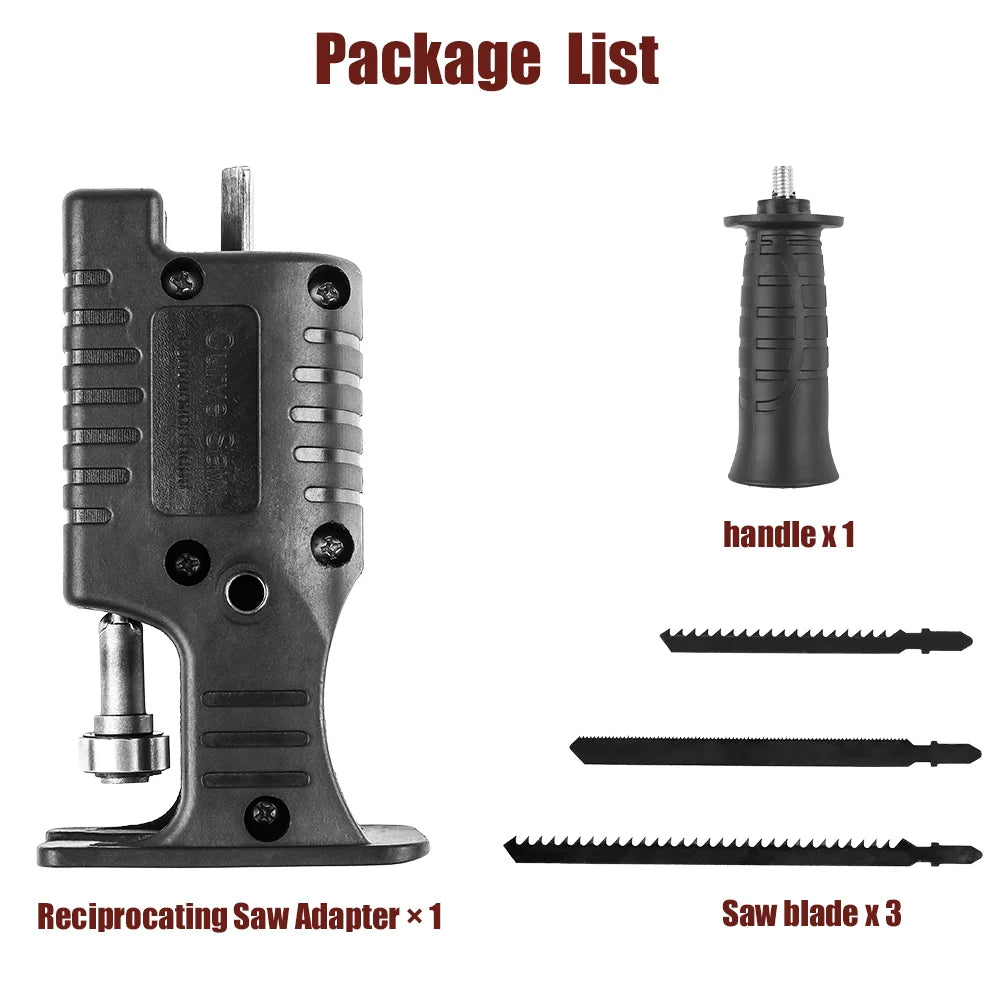 Electric Drill to Reciprocating Saw Adapter - Portable Jig Saw Attachment for Wood & Metal