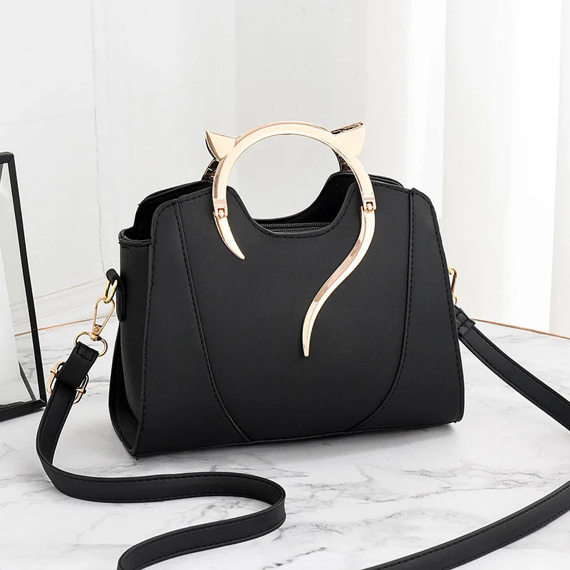 Luxury Cat Handle Shell Bag