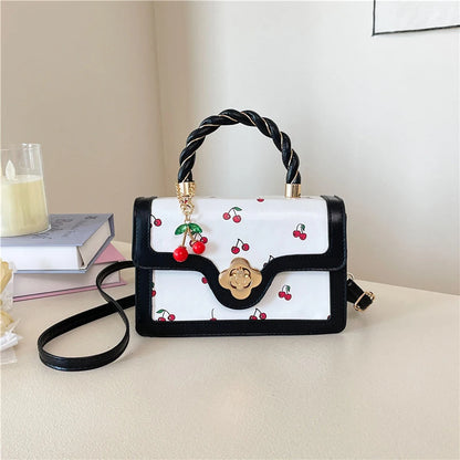 Luxury Cherry Print Crossbody Bag