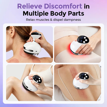 Electric Cupping Massager with Red Light Therapy & Suction for Body Pain Relief