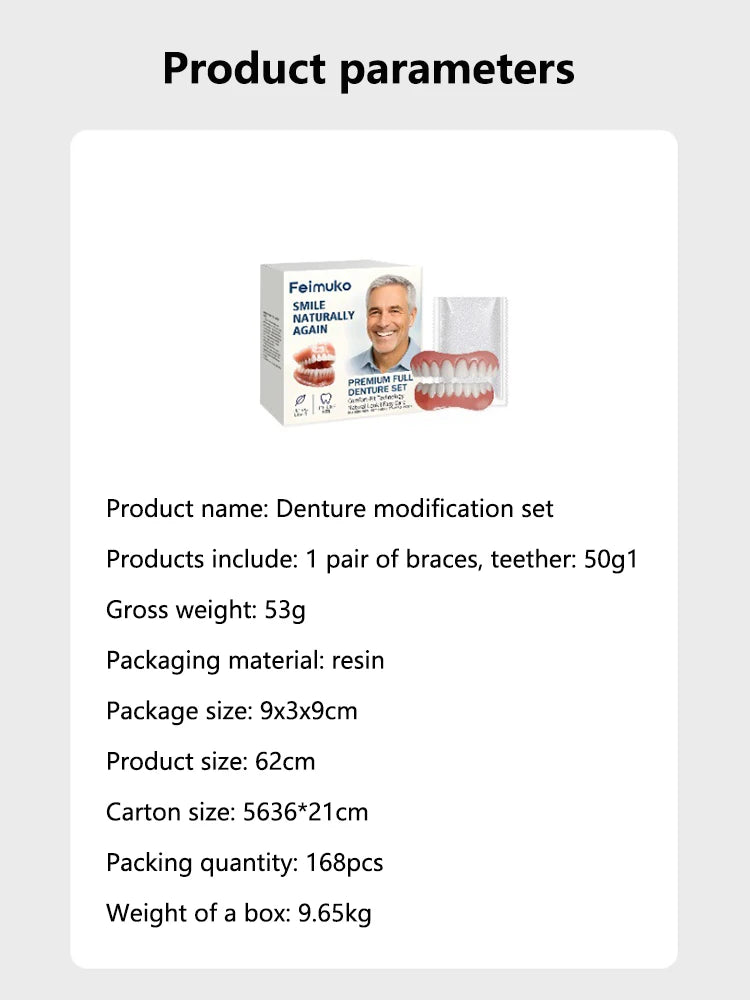Natural Look Instant Cosmetic Denture Set for Comfortable Smile Correction - 16