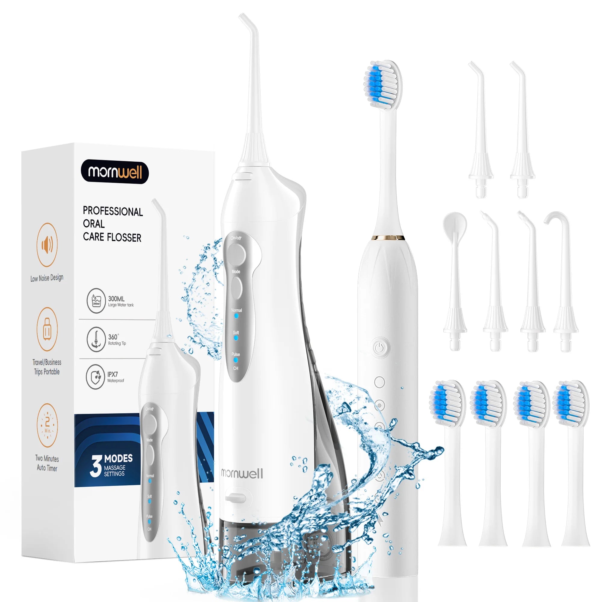 Portable Water Flosser and Sonic Electric Toothbrush Combo Set - 1