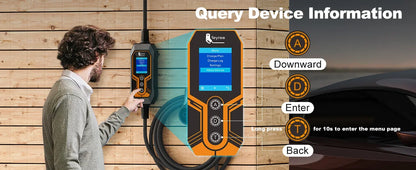 7KW Portable EV Charger Type 2, 32A Adjustable Smart WiFi Fast Car Charger