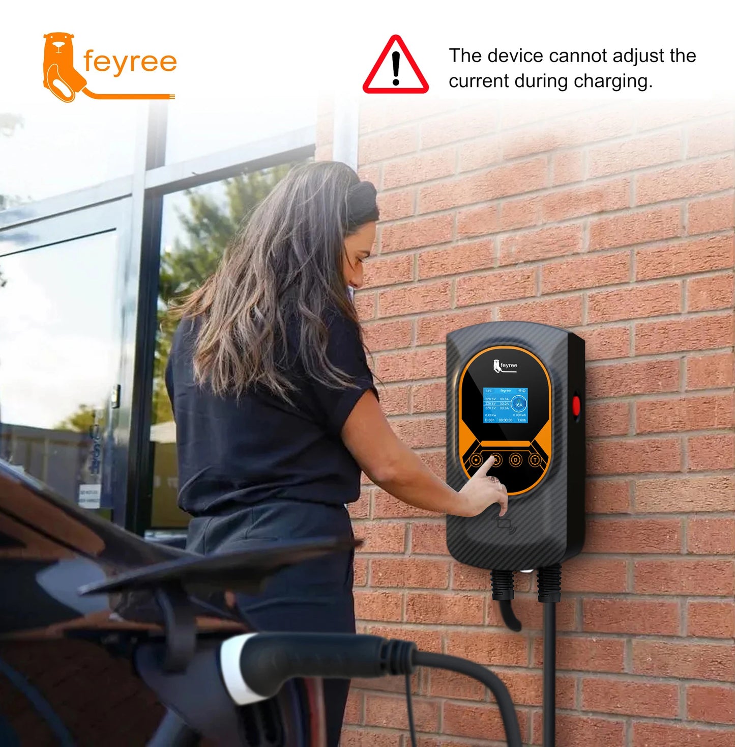 Smart EV Wallbox Charger - Adjustable 32A WiFi Electric Vehicle Station