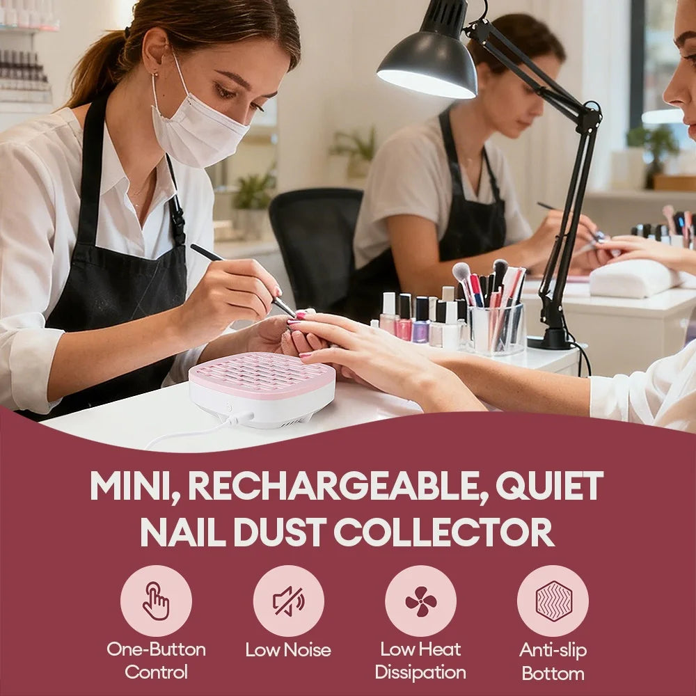 Portable Mini Nail Dust Collector USB Vacuum 3200RPM - 2