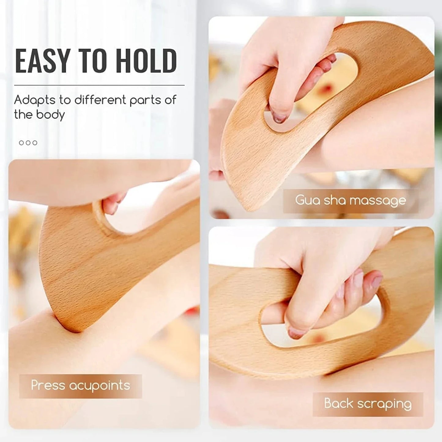 Wooden Lymphatic Drainage Massager & Body Gua Sha Tool