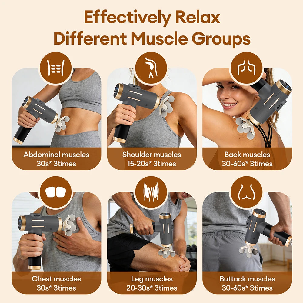 11-in-1 Deep Tissue Massage Gun with 99 Speeds & LED Touch Screen - 2