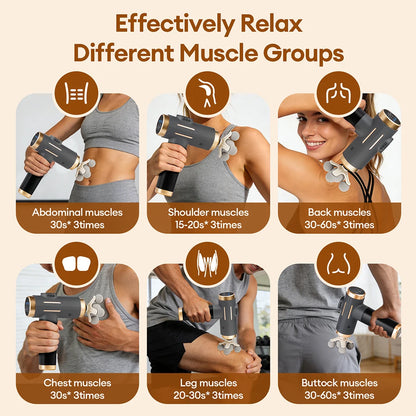 11-in-1 Deep Tissue Massage Gun with 99 Speeds & LED Touch Screen
