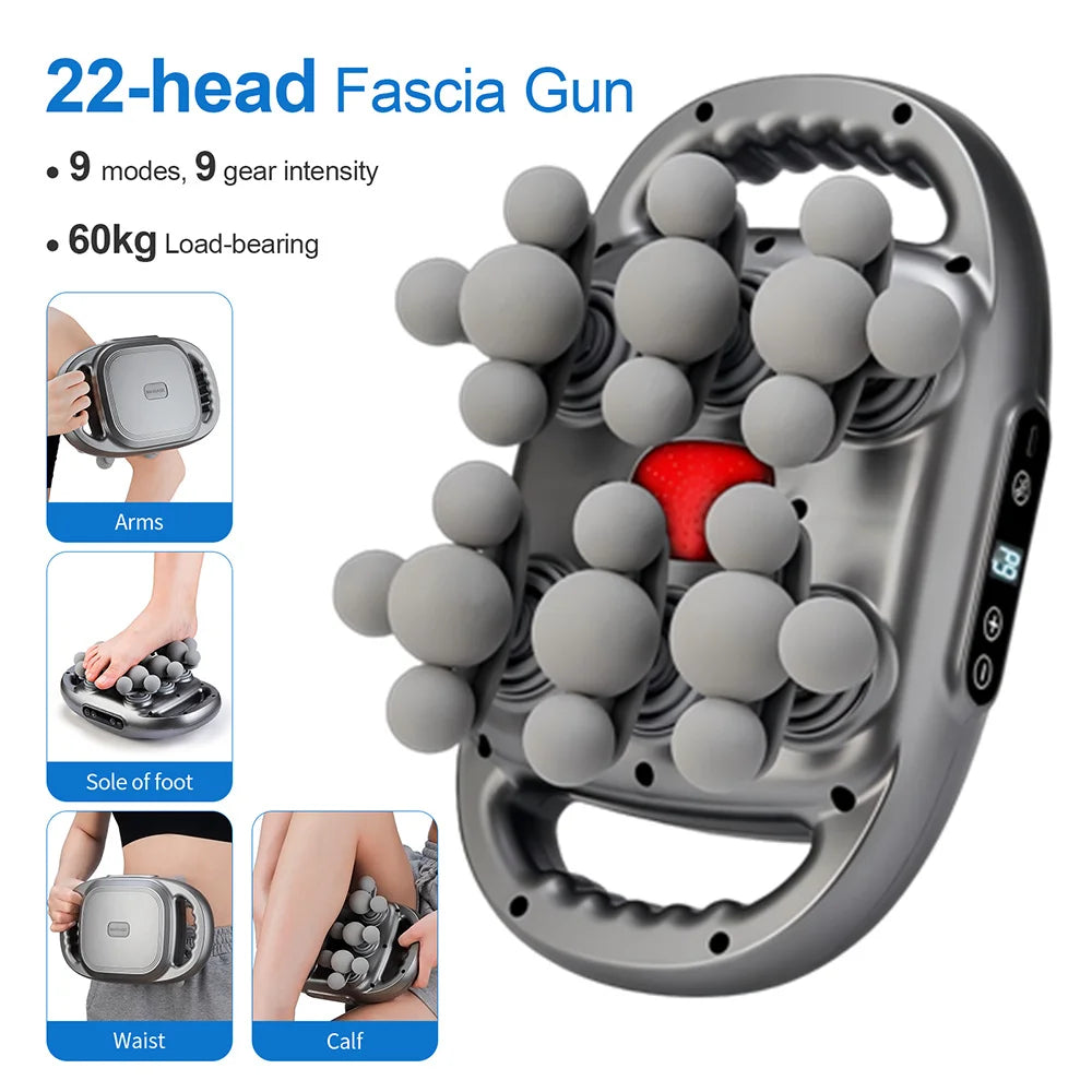 22-Head Fascia Massage Gun - Deep Tissue Body Massager - 1