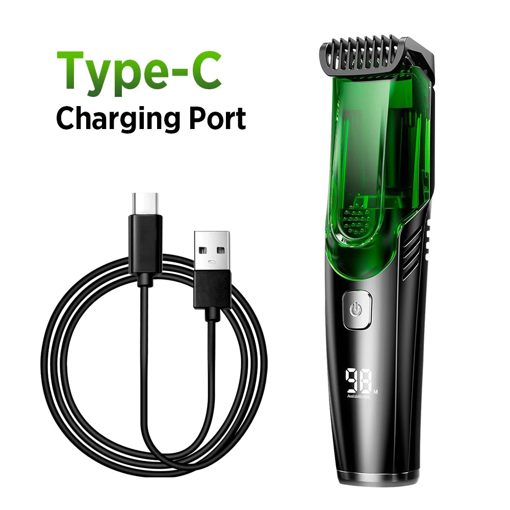 Cordless Vacuum Beard Trimmer – Rechargeable Electric Shaver for Precise Grooming - 7