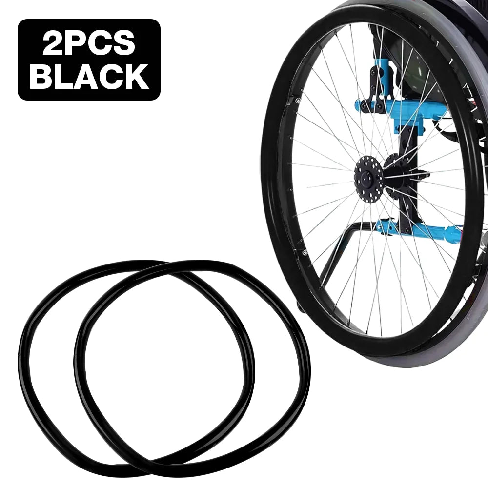 24-Inch Wheelchair Non-Slip Push Rim Covers - Silicone Hand Wheel Grips (1 Pair) - 9