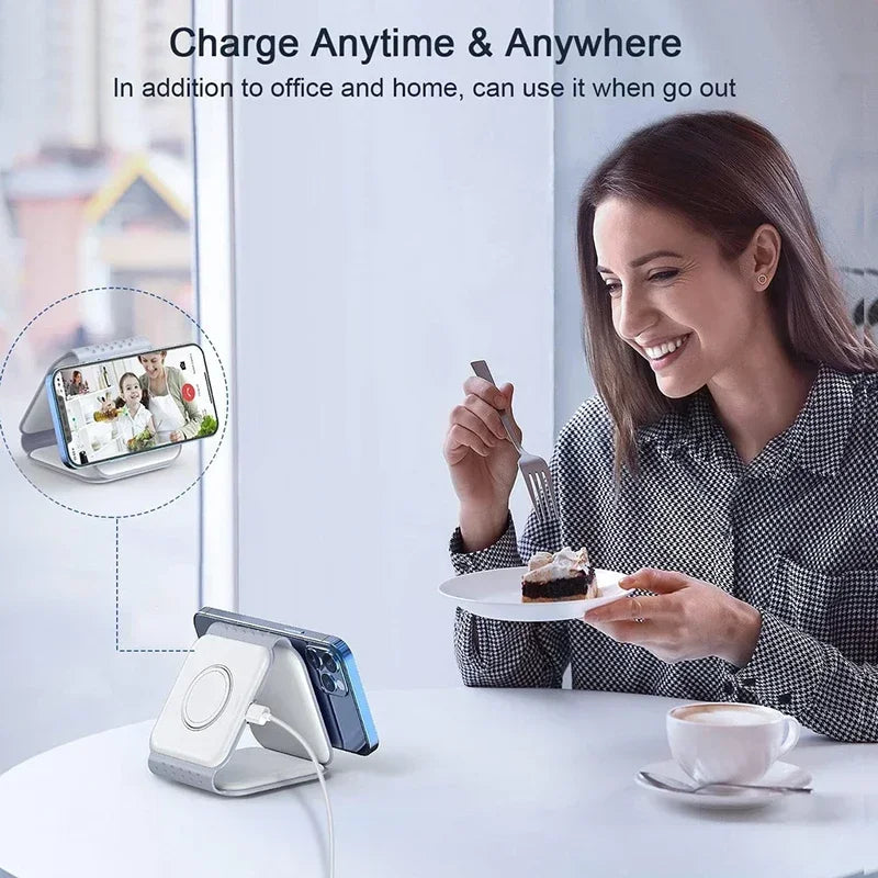 3-in-1 Foldable Magnetic Wireless Charging Station for iPhone & Apple Watch - 10