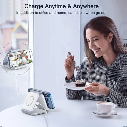 3-in-1 Foldable Magnetic Wireless Charging Station for iPhone & Apple Watch
