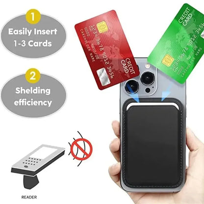 Magnetic Leather Wallet Case for iPhone 15, 14, 13 & 12 Series