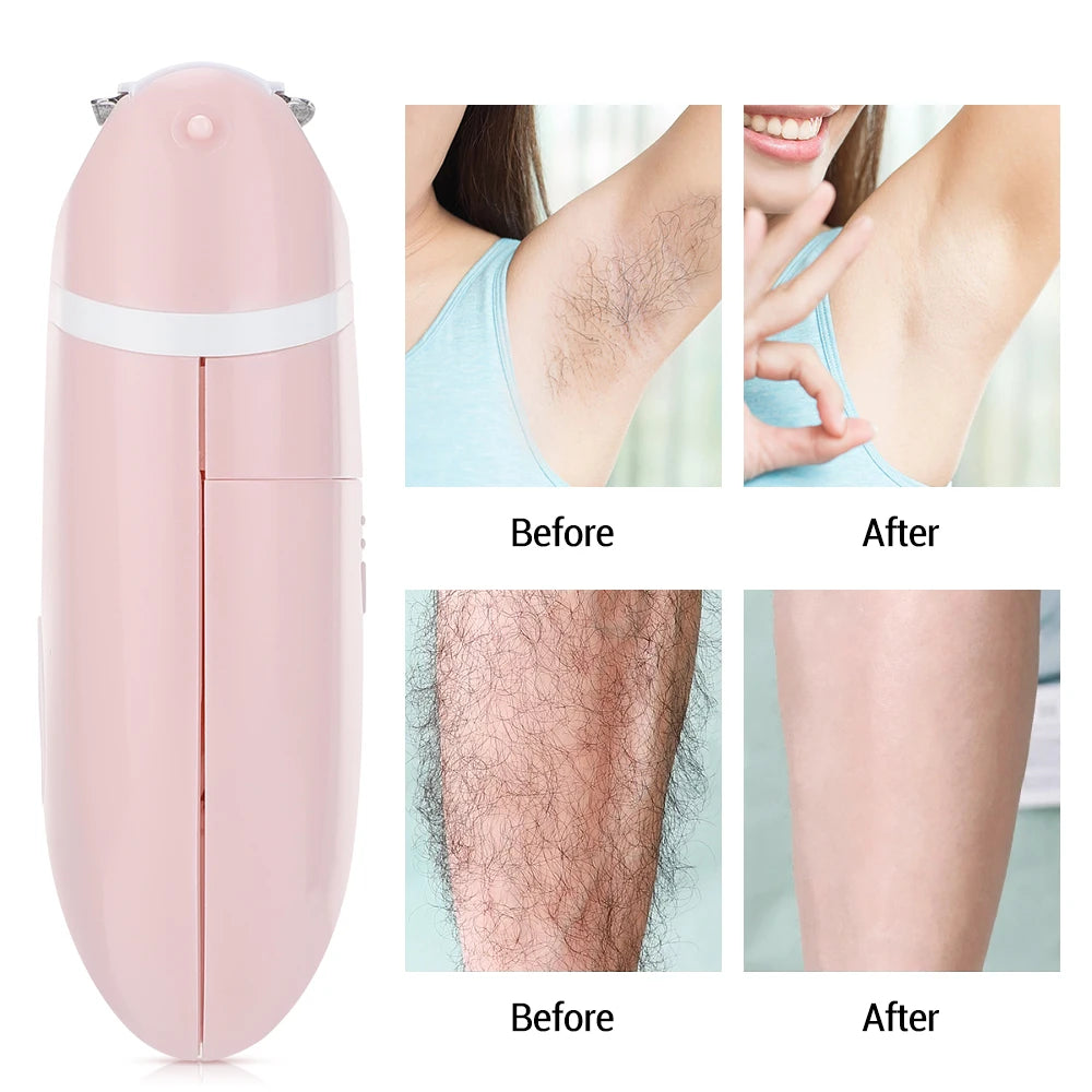 Women's 3-in-1 Electric Mini Shaver for Painless Body & Sensitive Area Hair Removal