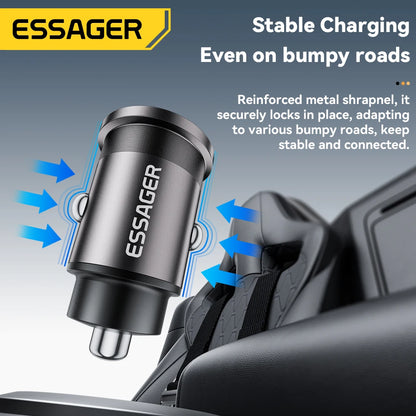 45W Dual Port Fast Car Charger - USB-C & USB-A PD Fast Charging Adapter