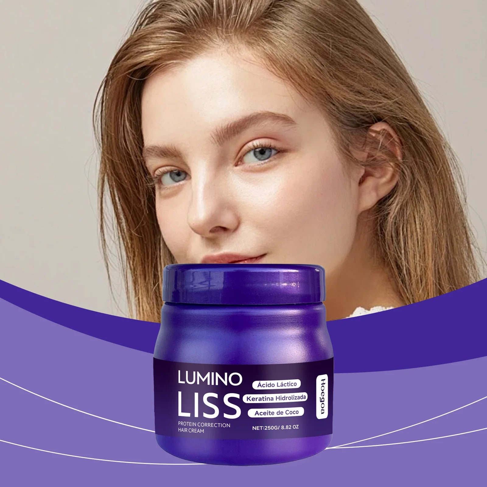 Protein Correction Hair Straightening Cream - Keratin Smoothing & Repair Mask - 3