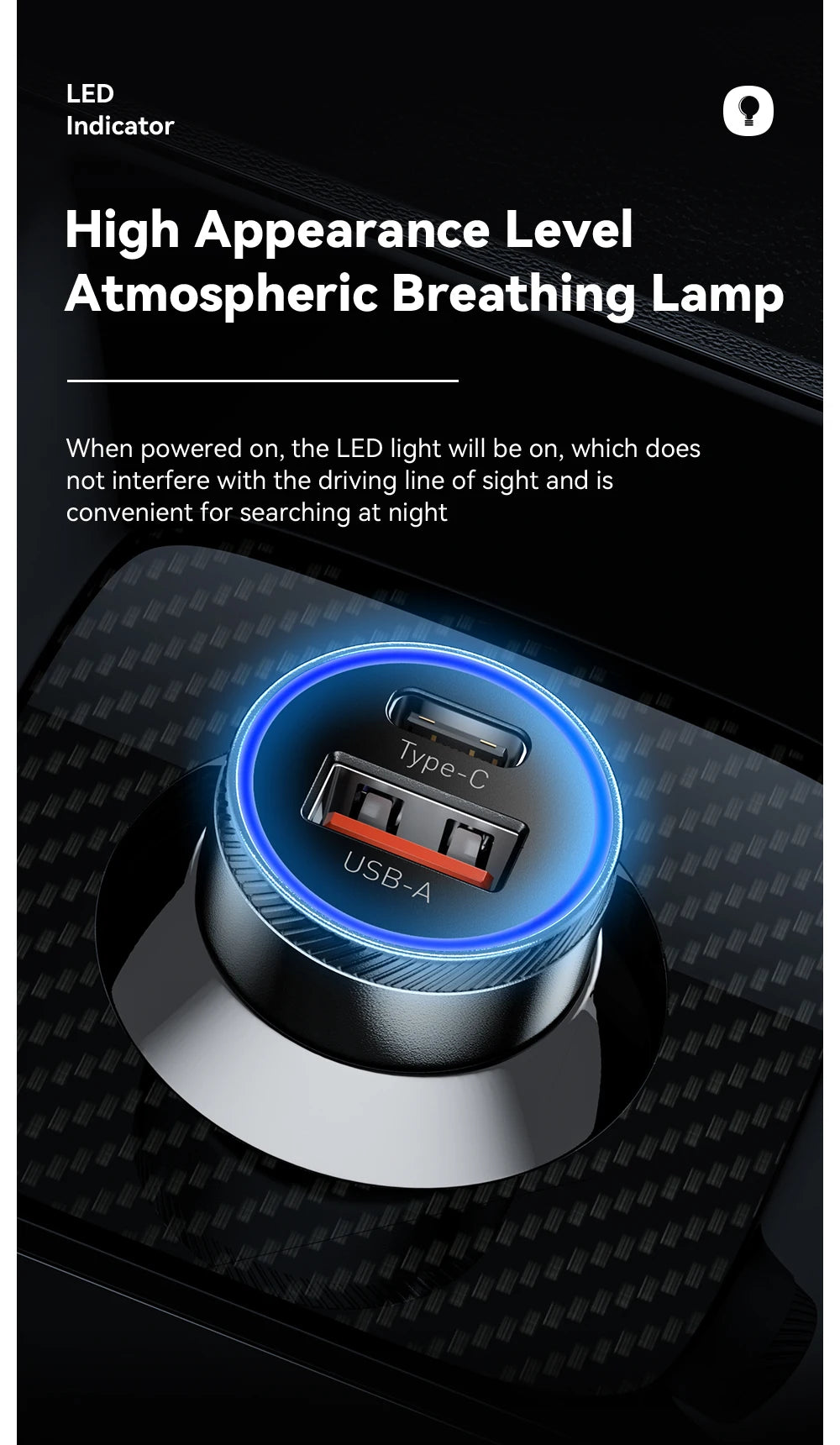 Essager 54W Dual Port Fast Car Charger - USB-C & USB-A PD/QC 3.0 Adapter - 13