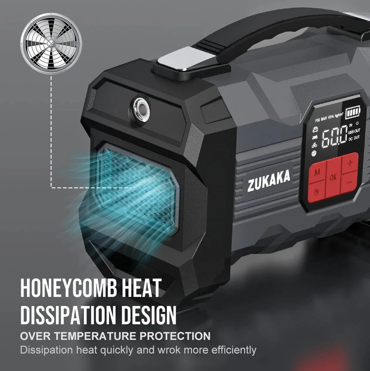 26800mAh Portable Car Jump Starter with 150PSI Air Compressor & Power Bank