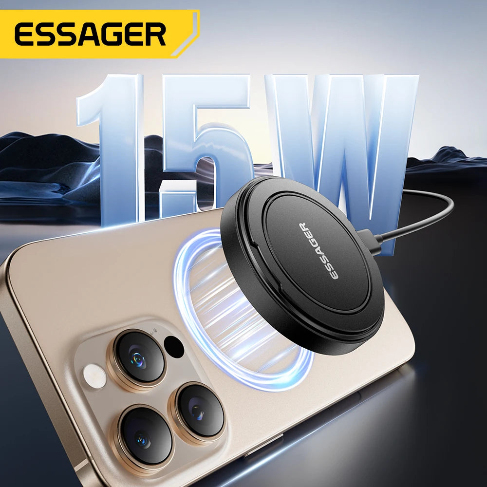 15W Magnetic Foldable Wireless Charger Stand for iPhone & Earbuds