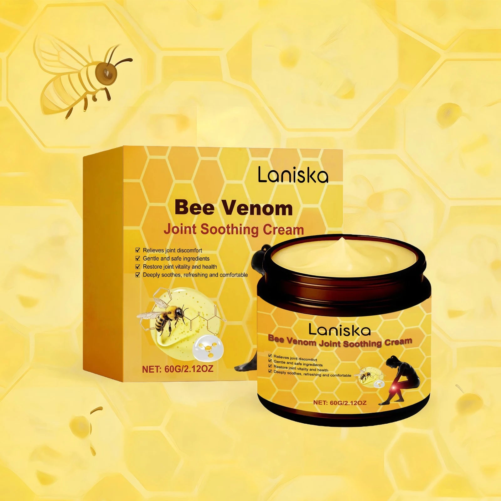 Bee Venom Joint Soothing Cream - Deep Tissue Relief & Muscle Recovery Massage Balm - 1
