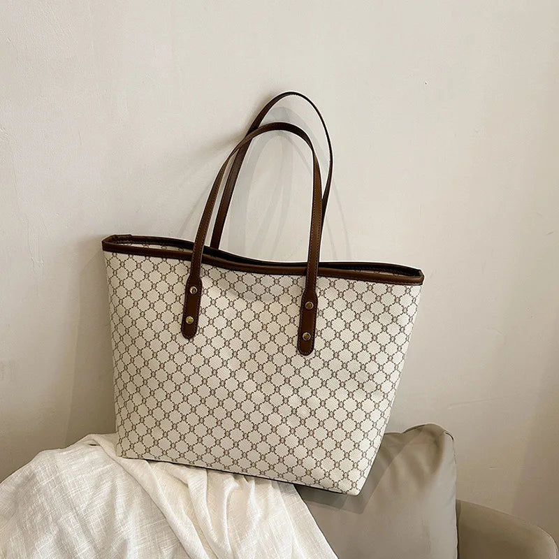 Textured Plaid Tote