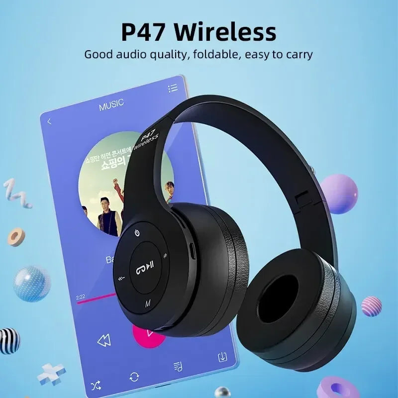 P47 Wireless Bluetooth 5.0 Foldable Stereo Gaming Headset - 2