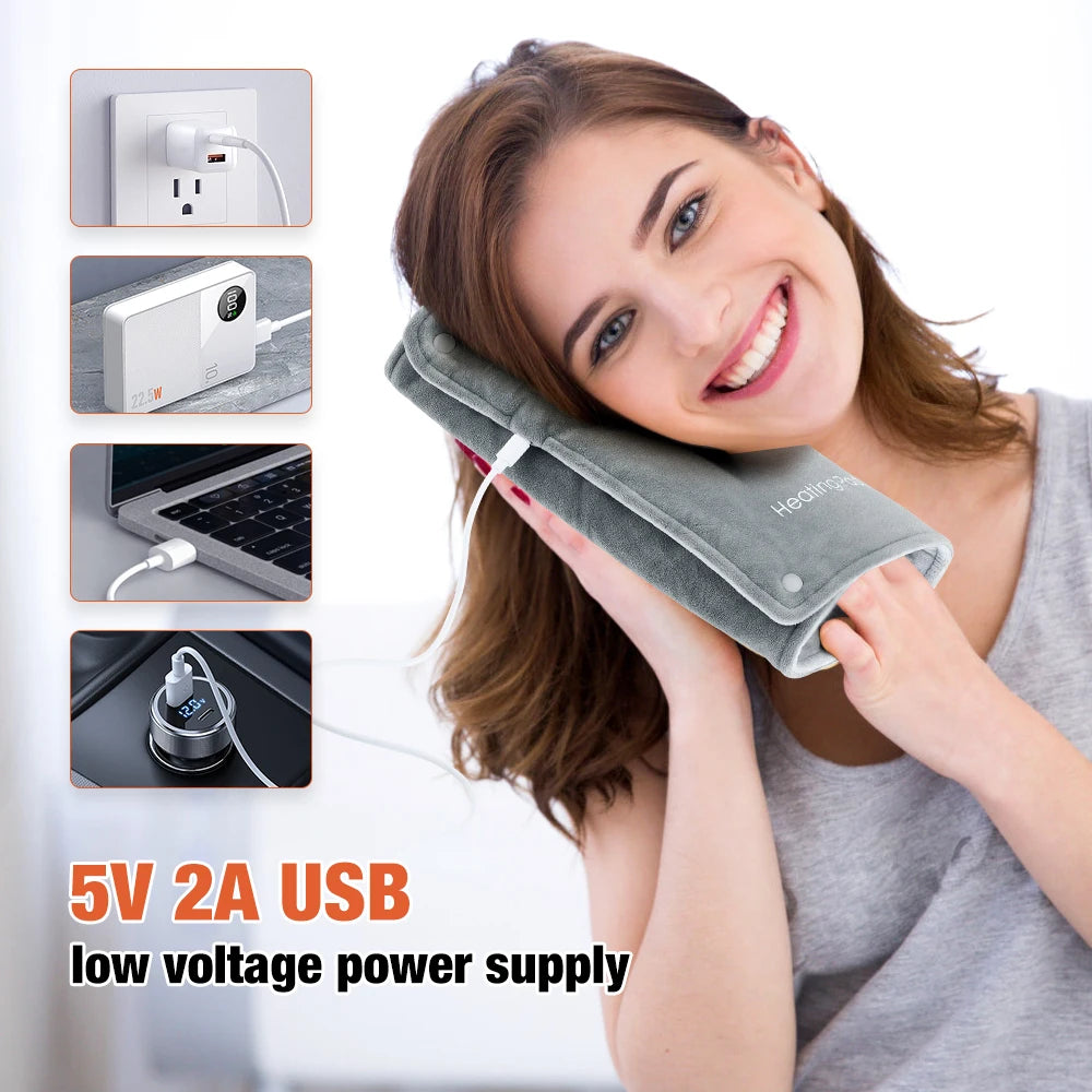 USB Graphene Smart Thermostat Hand Warmer - Portable Heated Warming Bag for Office