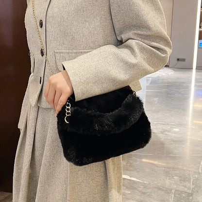 Luxury Plush Chain Crossbody