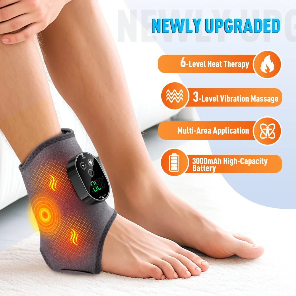 Electric Ankle & Calf Vibration Massager with Heat Therapy for Pain Relief - 7