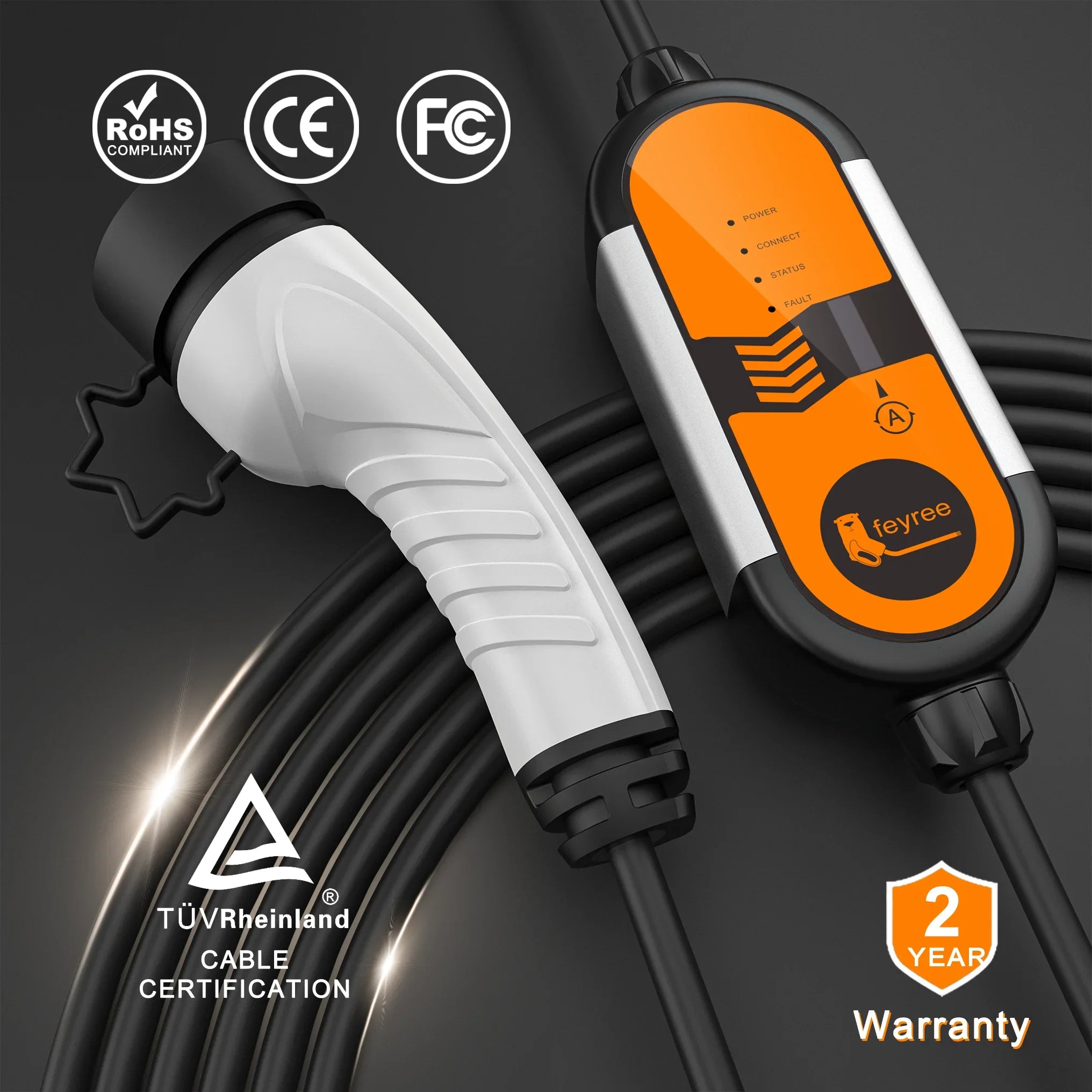 Portable EV Charger Type 1/Type 2, 3.5KW Adjustable Electric Vehicle Charger - 6