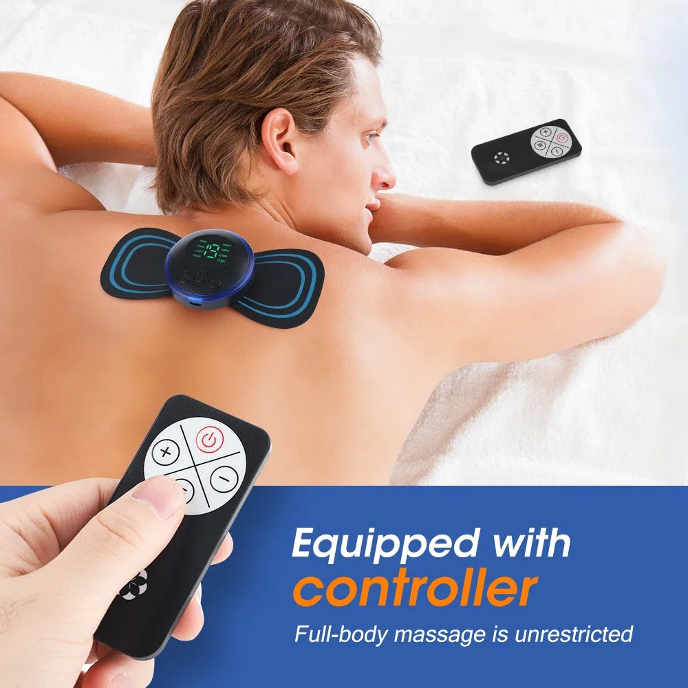 Portable Electric Pulse Neck & Body Massager with Remote & Heat Therapy - 4