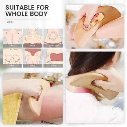 Wooden Lymphatic Drainage Massager & Body Gua Sha Tool