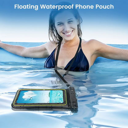 IP68 Floating Waterproof Phone Pouch for Swimming & Beach (Fits up to 6.8")