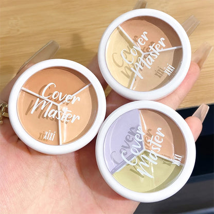 3-Color Cream Concealer Palette for Flawless Skin & Dark Circles