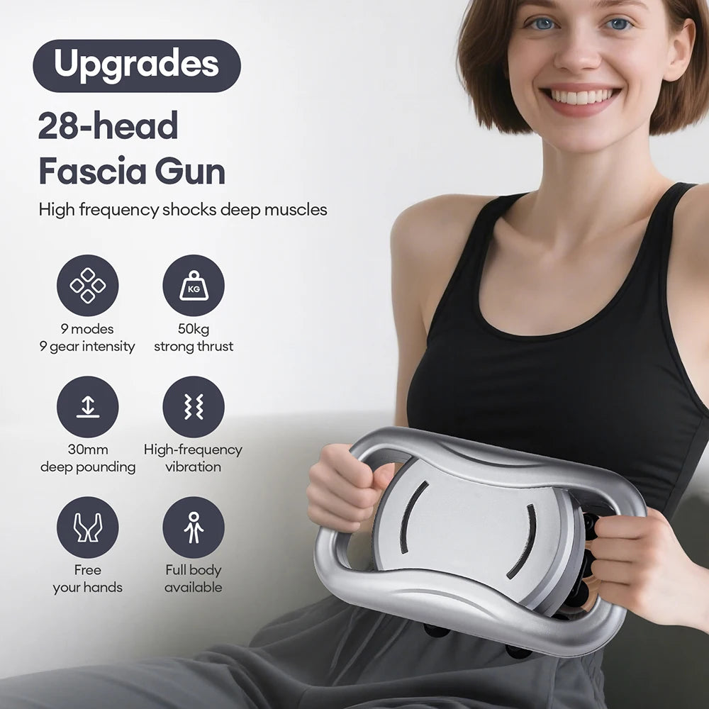 22-Head Fascia Massage Gun - Deep Tissue Body Massager