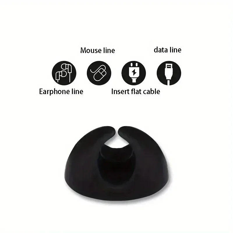 Adhesive Cable Organizer Clips – Tidy Desk Cord Holder for USB & Data Cables