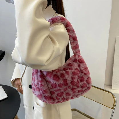 Luxury Plush Leopard Handbag