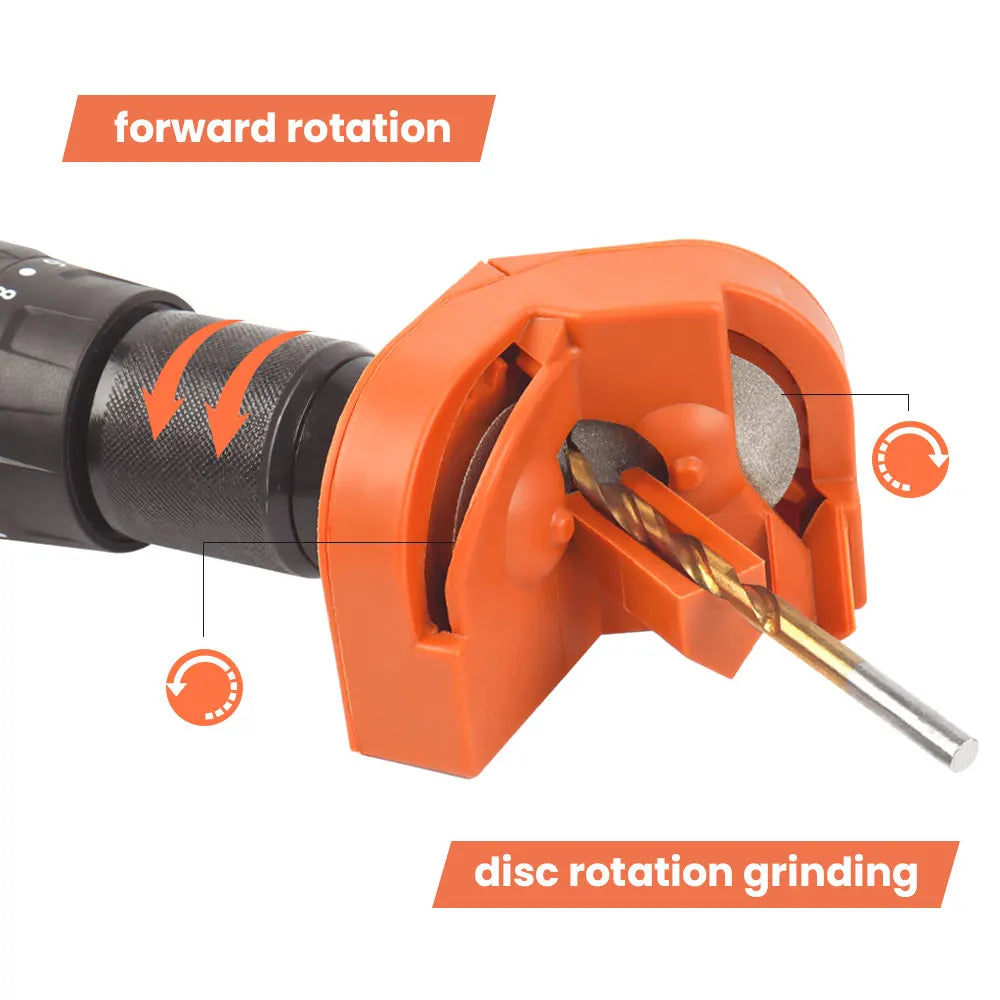 Twist Drill Bit Sharpener Tool for 2-16mm Bits - Portable Grinder Powered by Electric Drill - 5